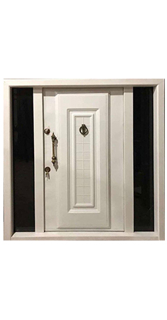 درب ضد سرقت برجسته با رویه فلز همراه شیشه مشکی نشکن