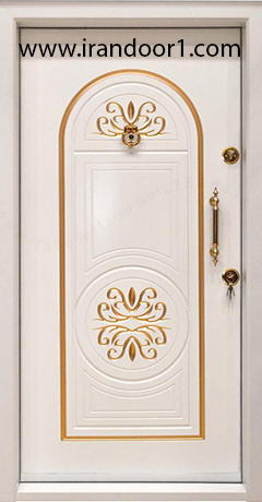 درب سفید مدل محراب طلایی cnc