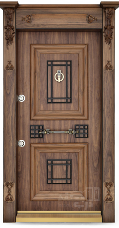 درب ضد سرقت آبنوس روکش گردوهمراه با روکوب