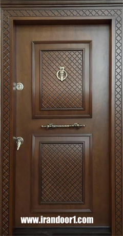 درب ضد سرقت مدل دو قاب شطرنجی با روکوب