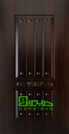 درب داخلی ساختمان ملامینه دوقاب کلاسیک تیره